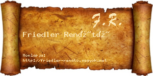 Friedler Renátó névjegykártya